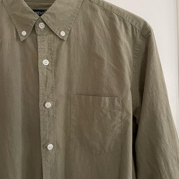 Sage green, men’s slim fit button down. J. Crew Mercantile. - Picture 2 of 4